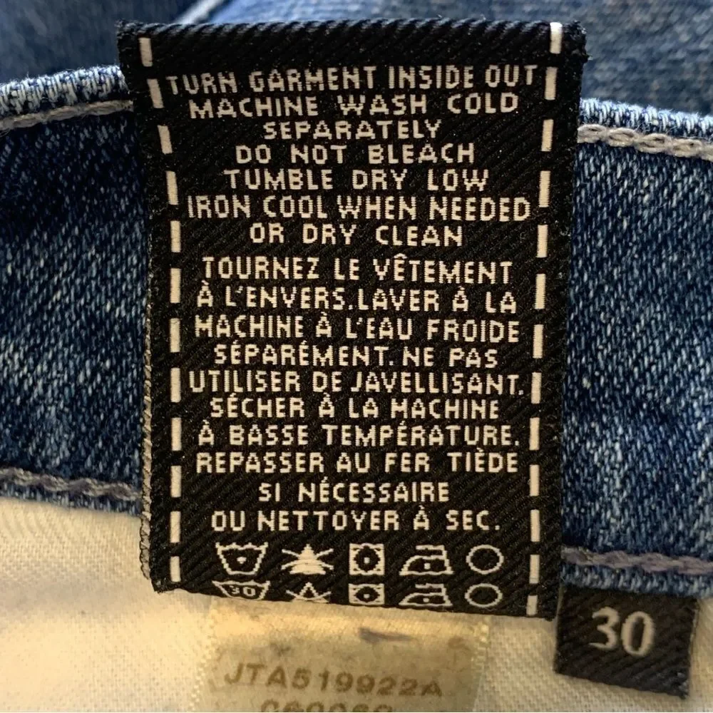7 For All Mankind Standard Distressed Blue Jeans Size 20
